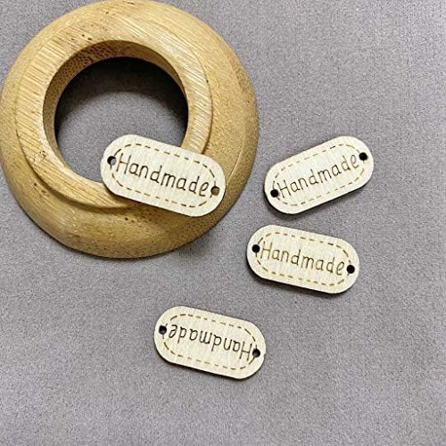 Juland 100 ADET El Yapımı Ahşap Dekoratif Düğmeler Etiketleri Etiket 2 Delik Ahşap Düğmeler Dikiş Sanat DIY Zanaat Malzemeleri