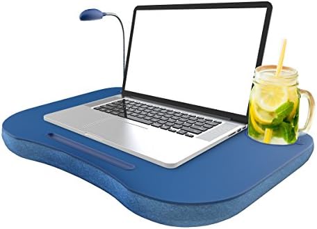 TMG Deluxe 19 inç Köpük Dolgulu Polar Yastık Mobil Dizüstü Bilgisayar Masası Çalışma İstasyonu-LED ışık ve Bardak Tutucu içerir!