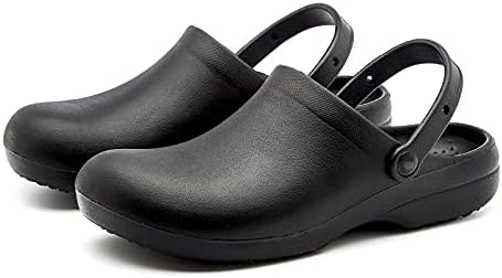 Şef Ayakkabı Erkekler Kadınlar için Hemşirelik Ayakkabı Siyah Kaymaz Yağ Su Dayanıklı Mutfak Bahçe Takunya Gıda Hizmet Ayakkabı
