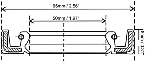 EuısdanAA Yağ Keçesi, TC 50mm x 65mm x 8mm Nitril Kauçuk Kapak Otomotiv Aks Mili için Yaylı Çift Dudak, Siyah 1'li Paket(Sello