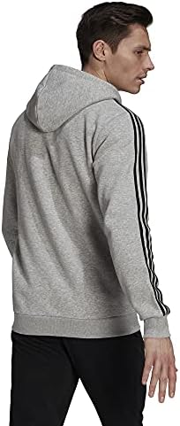 adidas Erkek Essentials Polar 3 Çizgili Tam Fermuarlı Kapüşonlu Sweatshirt