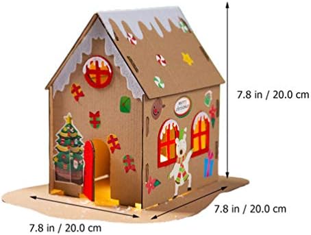 Kisangel 2 Takım Işıklı Ev Karton Kağıt Noel Koleksiyon Heykelcik Aydınlık DIY Zencefilli Ev Çocuklar DIY Oyuncak