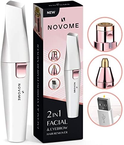 NOVOME 2in1 Yeni USB Şarj Edilebilir yüz saç çıkarıcı İçin Kadın ve Kaş düzeltici-Dahili led ışık ile-Kaldırmak Ağrı-Ücretsiz