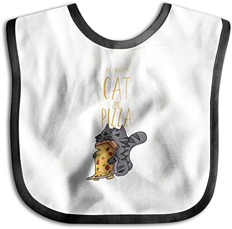 wobzfrok Tek İhtiyacım olan Kedi ve Pizza Bebek Önlüğü Erkek Kız Orignal Doğal Pamuk tükürük havlusu