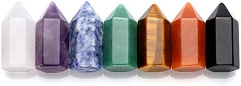 CrystalTears Çakra Şifa Kristal Değneklerini Altıgen Doğal Kuvars Kristalleri Puan Taş Değneklerini Setleri Çakra Taşları Meditasyon