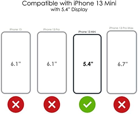 Distinctİnk Şeffaf Darbeye Dayanıklı Hibrid iphone için kılıf 13 Mini (5.4 Ekran) - TPU Tampon, Akrilik Arka, Temperli Cam Ekran