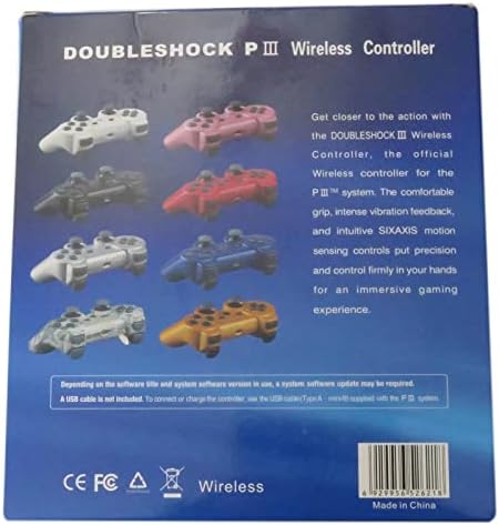 PS-3 Denetleyici Kablosuz için, PS-3 Denetleyici Gamepad Play-Station 3 ile Uyumlu, Şarj Kablosu ile Çift Titreşim Denetleyicisi