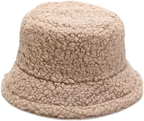 Kış peluş kova şapka Faux Kürk Shearlıng Sherpa Balıkçı şapka Kadınlar için