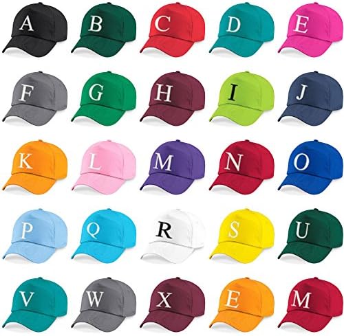 4sold okul kapaklar şapka spor alfabe A-Z erkek kız ayarlanabilir beyzbol şapkası siyah bir boyut
