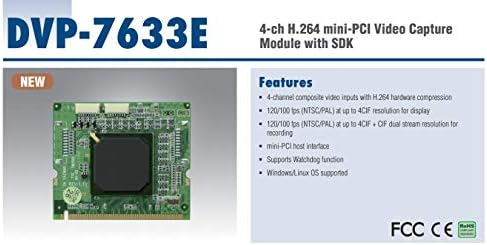 (DMC Tayvan) sdk'lı 4 kanallı H. 264 Mini-PCI Video Yakalama Modülü