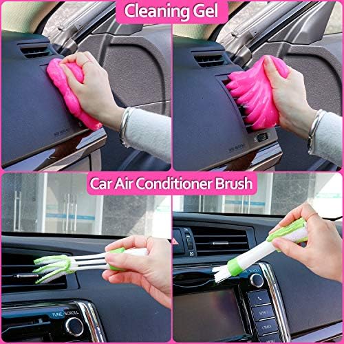 Araba Yıkama Kiti, Pembe Araba Temizleme Kiti İç ve Dış, Kadınlar için Araba Aksesuarları - Temizleme Jeli, Mikrofiber Temizlik