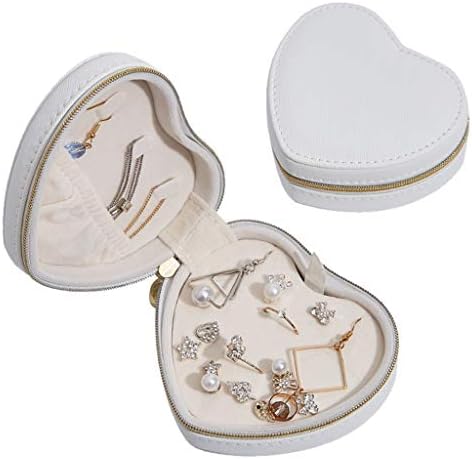 NCWZYY 2 Adet Kalp Şeklinde Mücevher Kutusu Mücevher saklama kutusu Küpe Bilezik Saklama Kutusu Mücevher Çantası (Renk: B)