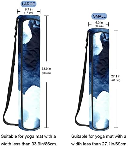 Deniz Dalgaları Mavi Soyut Suluboya Yoga Mat Çanta Tam Zip Yoga Taşıma Çantası için Kadın Erkek, egzersiz Yoga Mat Taşıyıcı ile