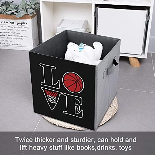 Nudquio Ben Aşk Basketbol Katlanır depolama kovaları Kutuları saklama sepetleri düzenlemek için Kolları ile Ofis Ev yatak odası