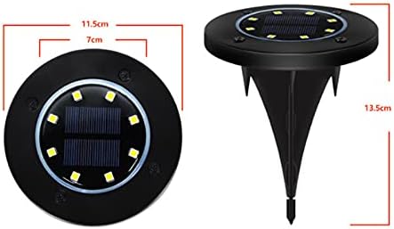 HETX7 güneş zemin ışıkları, 1 adet açık gömülü lamba 8 LEDs güneş enerjili Disk bahçe ışık Yard Patio yolu çim Driveway geçit