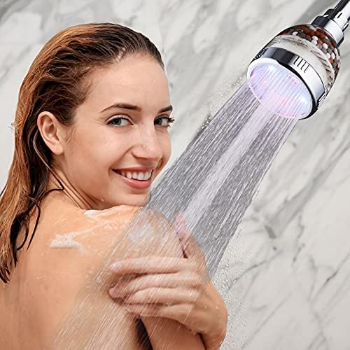 KAIREY Led duş başlığı ışıkları Renk Değiştirme Filtreli Duş Başlığı Mineral Filtre Duş Sert Su ve Klor Su Yumuşatıcı Kuru Cilt