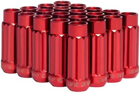 Blox Yarış BXAC-00145-RD Tuner 12P17 Çelik Lug Kuruyemiş-Kırmızı, 12x1. 25, 20 Set