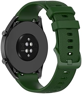 Marryself için Uygun Huawei-İzle GT 3 Küçük Ekose Kayış Silikon Kayış Akıllı saat kayışı (Ordu Yeşil)