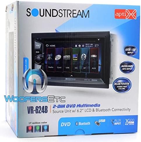 Soundstream VR-623B 6.2 Dokunmatik Yüksek Çözünürlüklü TFT LCD Araç CD DVD MP3 Alıcısı w Dahili Bluetooth V3. 0 Eller Serbest