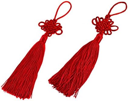 Fortune Tassels tarafından Çince Düğüm Püskülü-Basit Ebedi Servet Püskülleri, Kırmızı Çince Düğüm Dönmeye Devam etmek için iyi
