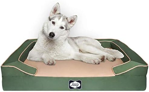 SEALY Köpek Yatağı Lux Elite Pet Köpek Yatağı, Hafızalı Köpüklü Dört Katmanlı Teknoloji, Ortopedik Köpük, Soğutma Enerjisi Jeli
