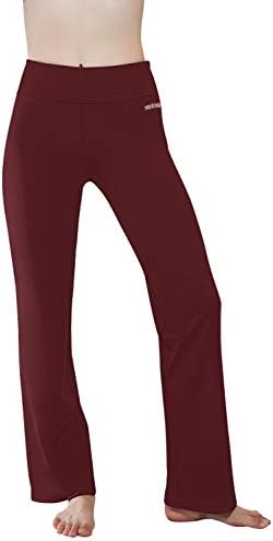 HISKYWIN Iç Cep Yoga Pantolon 4 Yönlü Streç Karın Kontrol Egzersiz Koşu Pantolon, uzun Kaçak Flare Pantolon