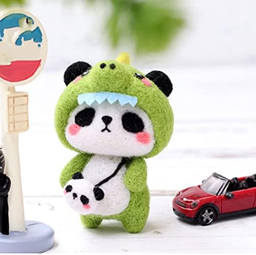 Evonecy İğne Keçe Oyuncak, Keçe Bebek Kiti Yün Küçük Panda Şekilli Acemi için Kolye için Dekorasyon(122 Küçük Dinozor)