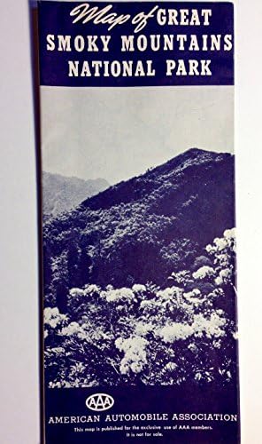 1950'lerin Vintage Broşürü Great Smoky Dağları Milli Parkı Haritası