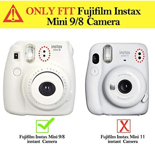 Wolven Temizle Kamera Kılıfı w Ayarlanabilir Gökkuşağı Omuz Askısı Fujifilm Instax Mini 8 ile Uyumlu, Mini 8+, Mini 9 Anında