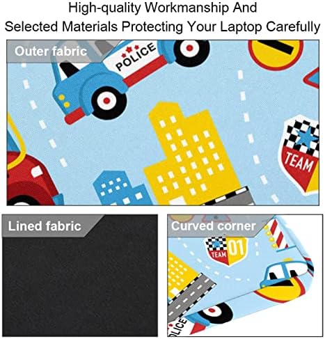 Karikatür Araba Renkli Laptop çantası 14.5 İnç Evrak Çantası Laptop omuz askılı çanta Laptop taşıma çantası Bilgisayar ve Tablet