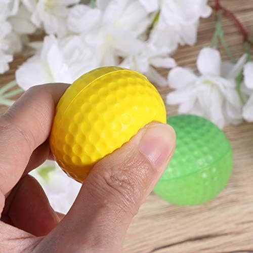 PRETYZOOM 36 adet Çocuk Plastik Oyuncaklar Spor Elastik PU Topları Mini Kapalı Açık Eğitim Uygulama ıçin (Yeşil, Sarı)