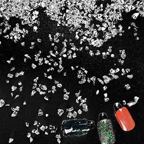 Jmassyang Ezilmiş Cam El Sanatları için, 100g Düzensiz Metalik Cips Sprinkles Tıknaz Glitter Tırnak Sanat Zanaat Reçine DIY Cep