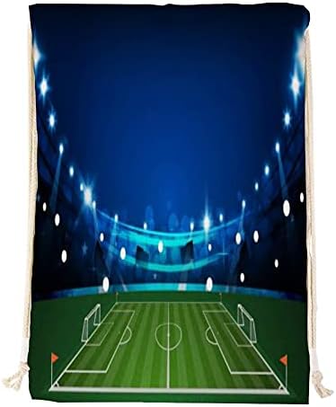 İpli sırt çantası-futbol Arena alanı ile parlak stadyum ışıkları vektör tasarım Vektör-spor spor çuval paketi için erkek kadın