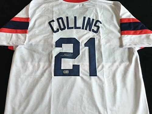 Zack Collins, Beckett COA ile İmzalı Beyaz Gerileme Beyzbol Forması İmzaladı-Chicago White Sox Catcher-Beden XL