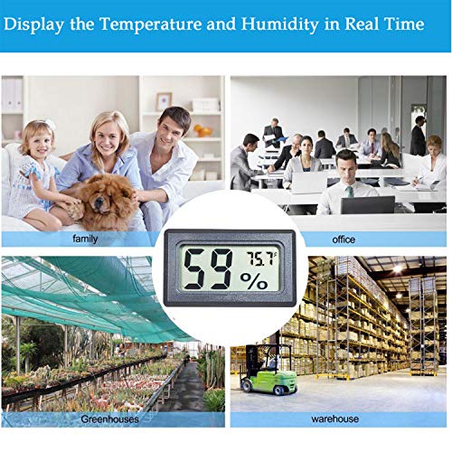 Veanıc 2-Pack Mini Dijital Elektronik Sıcaklık Nem Ölçer Ölçer Kapalı Termometre Higrometre LCD ekran Fahrenheit ( ℃ ) Humidors