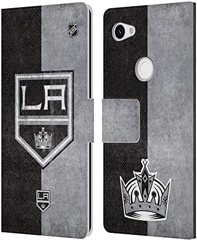 Kafa Durumda Tasarımlar Resmen Lisanslı NHL Yarım Sıkıntılı Los Angeles Kings Deri Kitap Cüzdan Kılıf Kapak Google Piksel 3a