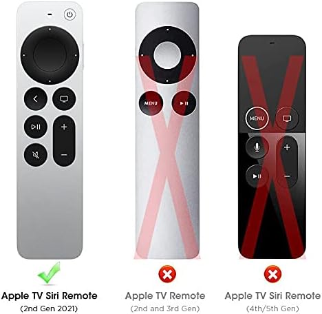 Apple TV 4K 2021 Uzaktan Kumanda için 2 Paket Kılıf, Siri Remote 2. Nesil için Kapak / Apple TV 6 Nesil Yedek Silikon Yeni Kol