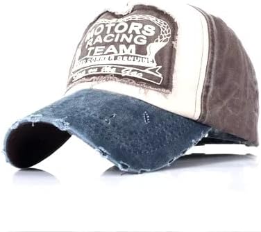 Pamuk kap motorlar yarış takımı Vintage yıkanmış Denim kumaş spor beyzbol şapkası Unisex