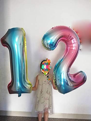 40 İnç Büyük Gökkuşağı Degrade Numarası 1 Helyum Balon,folyo Dijital Balonlar için Parti Doğum Günü Süslemeleri