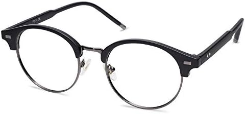 SOJOS Yuvarlak Temizle Gözlük Kadınlar için Mavi ışık Engelleme Bilgisayar Olmayan Reçete Anti Göz Yorgunluğu Yarım Çerçeve SJ5079
