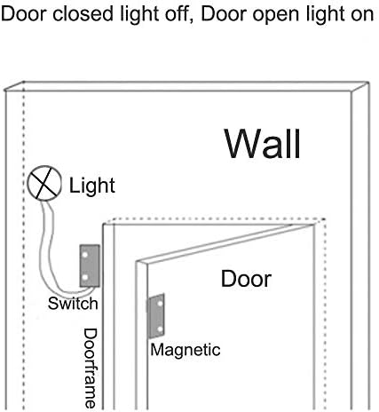 Gebildet 3 adet Gömme Kablolu Güvenlik Kapısı Pencere Kontak Sensörü Alarm Manyetik Reed Anahtarı, Normalde Açık Manyetik Anahtarı,