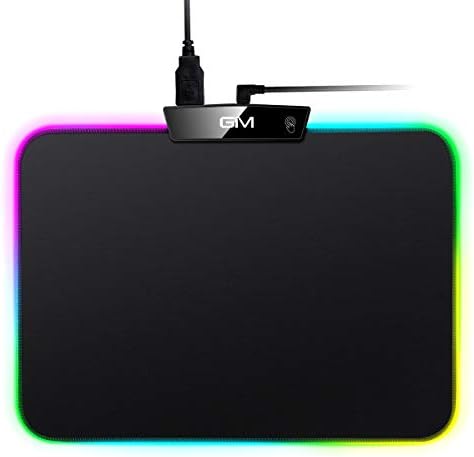 RGB LED Oyun Mouse Pad,GIM Küçük Işıklı Mouse Pad Mat ile 15 Aydınlatma Modları, kaymaz Kauçuk Taban USB Bilgisayar Mousepad