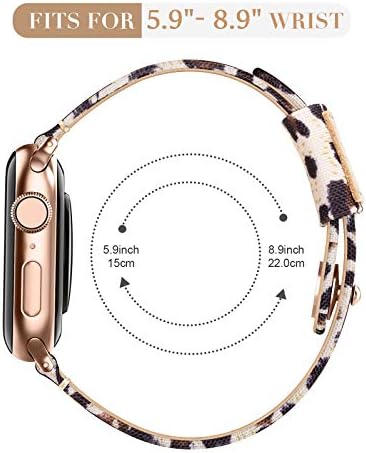 Apple saat bantları ile uyumlu 42mm 44mm 45mm, yumuşak Kumaş iWatch Bantları Kadın Erkek Tuval Hakiki Deri Astar ve Snap Düğmesi