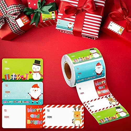 beerty Noel Çıkartmalar-Merry Christmas Çıkartmalar 500 Adet Teşekkür Kartları Paketi Sızdırmazlık Etiket Dikdörtgen Çıkartmalar