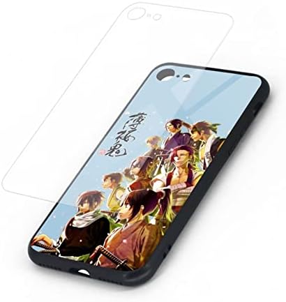 Komik Sevimli Kawaii Anime iPhone 7 Kılıf iPhone 8 Kılıf, yumuşak TPU ve Temperli Cam Çift Katmanlı Cep Telefonu Kılıfı Kapak
