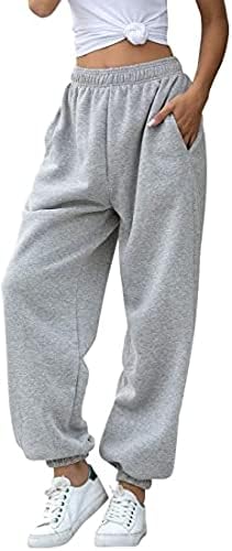 Bayan Sweatpants Salonu Baggy Pamuk Casual Joggers Yüksek Bel Atletik Pantolon Kış Giyim Cepler ıle Harem Pantolon