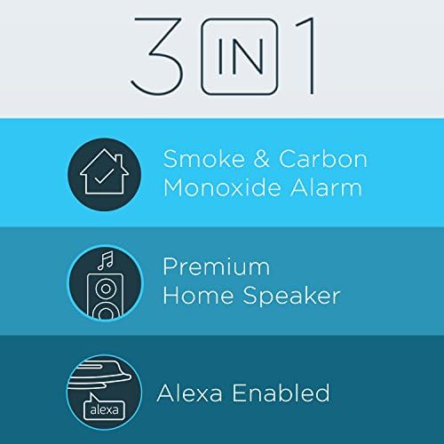 İlk Uyarı Onelink Güvenli ve Ses- Alexa ile Akıllı Kablolu Duman + Karbon Monoksit Alarmı ve Premium Ev Hoparlörü