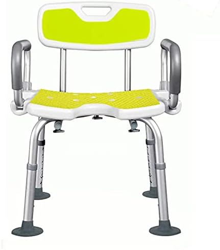 XWSM Yaşlılar için Duş Sandalyesi Kollar ve Sırtlı Ayarlanabilir Yükseklik Duş Oturağı Yetişkinler ve Engelliler için U Şeklinde