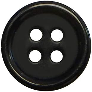 Seeking ROAM Buttons 4 Delik, 1/2 İnç, Reçine, 10 Adet, Siyah (Siyah)