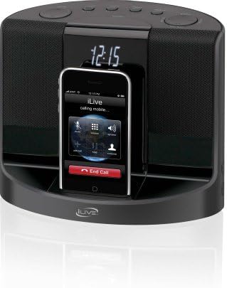 iPod ve iPhone için Yerleştirme ve Şarjlı iLive ıCP601 Saatli Radyo, Siyah, ıCP601